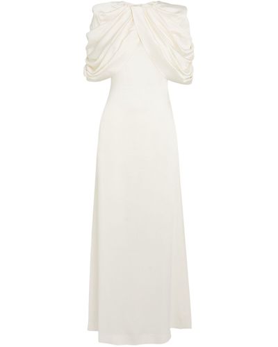 Stella McCartney Draped Half-sleeve Maxi Dress - White