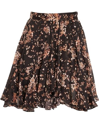 Isabel Marant Cotton-silk Anael Mini Skirt - Brown