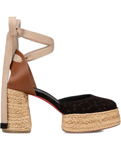 Christian Louboutin Brigissima Suede Platform Court Shoes 70 - Metallic