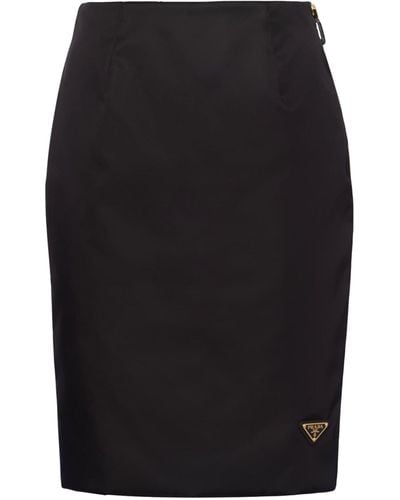Prada Re-nylon Pencil Skirt - Black