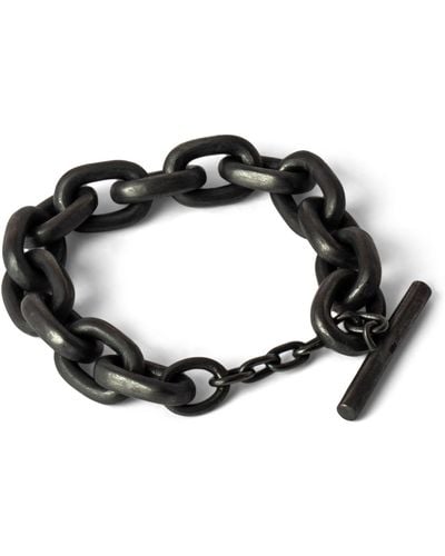 Parts Of 4 Oxidised Sterling Silver Toggle Chain Bracelet - Black