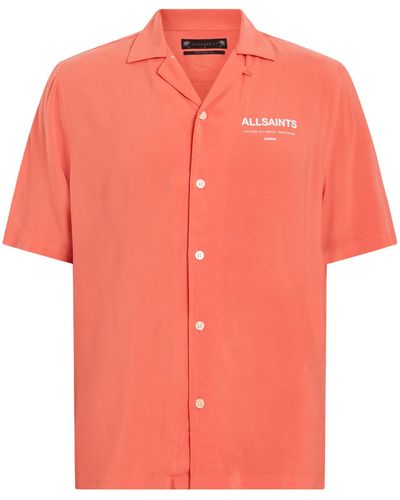 AllSaints Short-sleeve Access Shirt - Orange