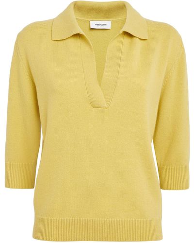 Yves Salomon Wool-cashmere Collared Sweater - Yellow