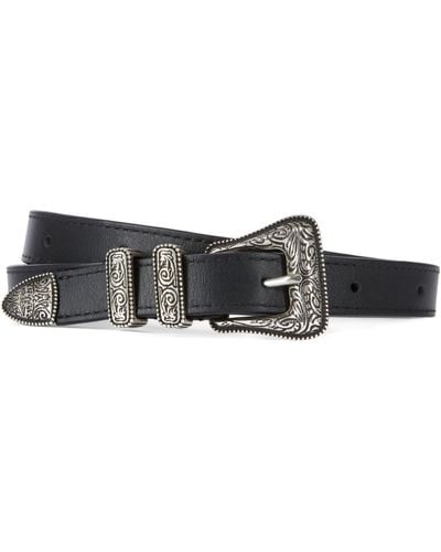 The Kooples Thin Leather Belt - Black