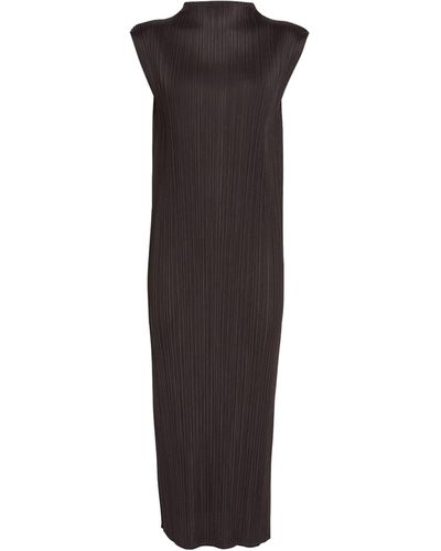 Pleats Please Issey Miyake Monthly Colors April Maxi Dress - Brown