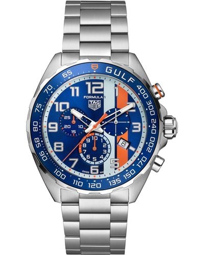 Tag Heuer X Gulf Stainless Steel Formula 1 Watch 43mm - Blue
