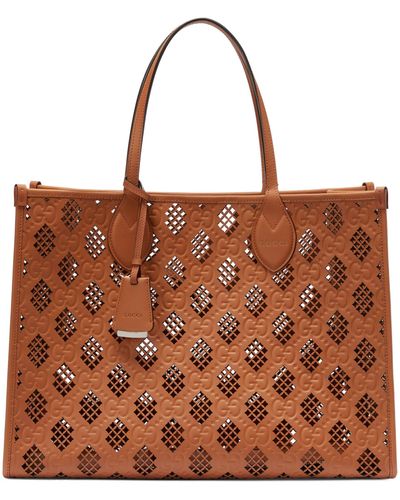Gucci Medium Leather Ophidia Tote Bag - Brown