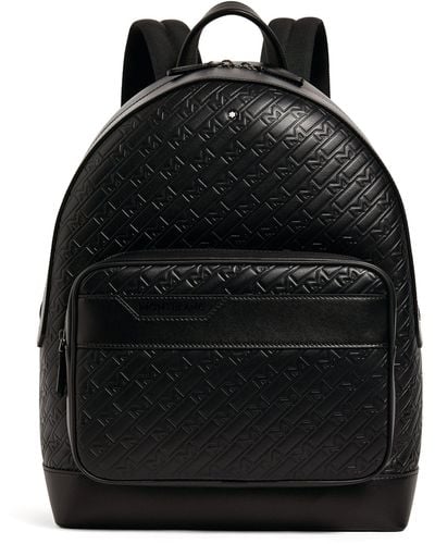Montblanc Leather Monogram Backpack - Black