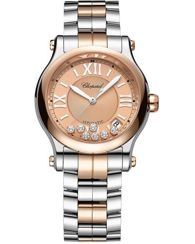 Chopard Rose Gold, Stainless Steel And Diamond Happy Sport Automatic Watch 36mm - White