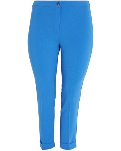 Marina Rinaldi Cropped Tailored Trousers - Blue