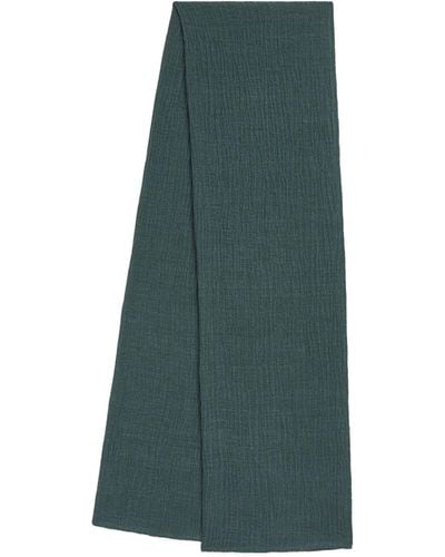Eskandar Linen-blend Textured Scarf - Green