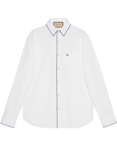 Gucci Cotton Poplin Shirt With Trim - White