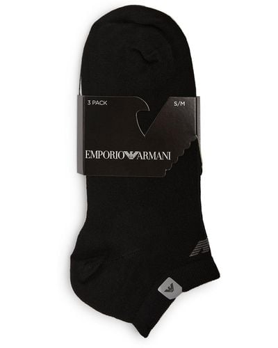 Emporio Armani Eagle Sneaker Socks (pack Of 3) - Black
