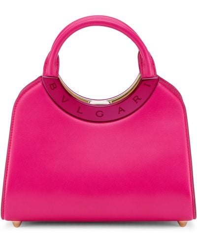BVLGARI Small Leather Roma Top-handle Bag - Pink