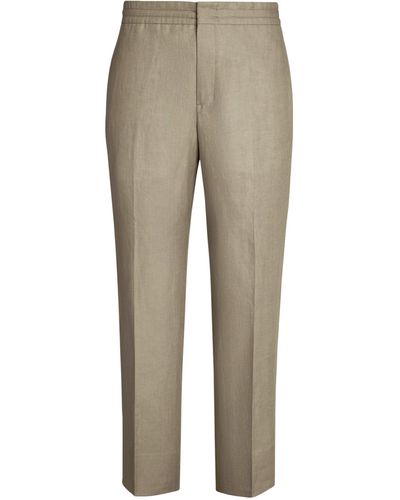 Zegna Linen Elasticated Pants - Grey