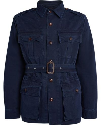 Polo Ralph Lauren Safari Belted Cotton-twill Jacket X - Blue