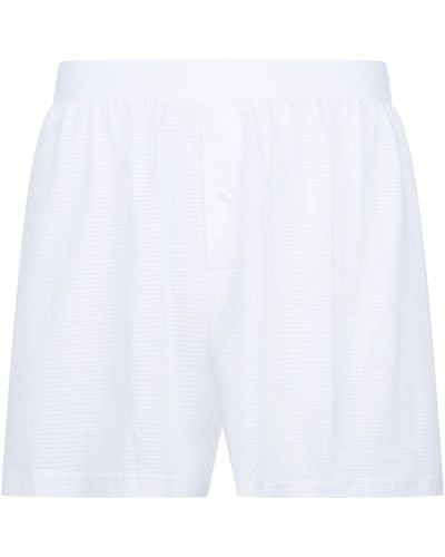 Sunspel Cellular Cotton Boxer Shorts - White
