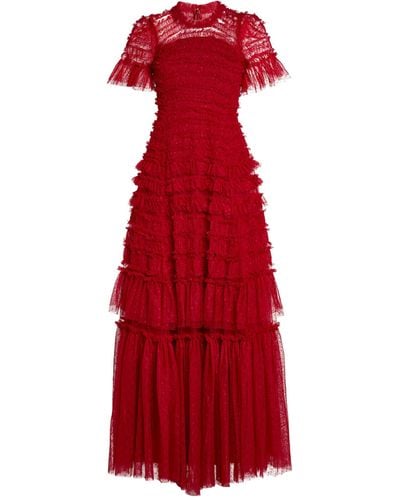 Needle & Thread Valentine Ruffle Gown - Red