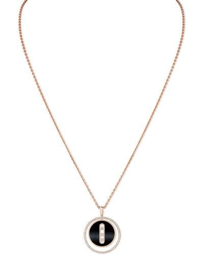 Messika Rose Gold, Diamond And Onyx Lucky Move Necklace - Metallic