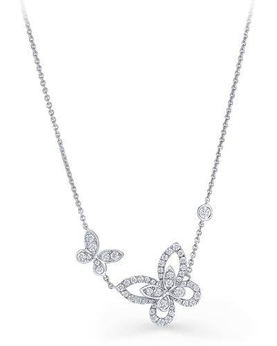 Graff White Gold And Diamond Butterfly Necklace - Metallic