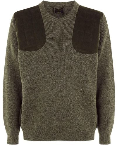 James Purdey & Sons Shooting Jumper With Quilted Patches - Green