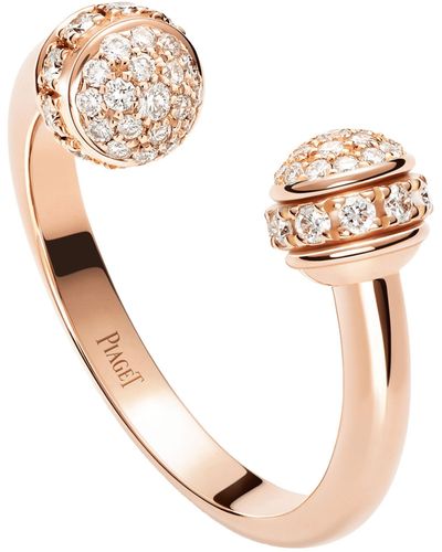 Piaget Rose Gold And Diamond Possession Open Ring - White