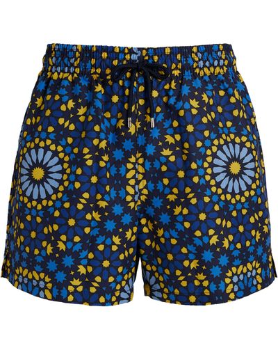 Derek Rose Printed Tropez Swim Shorts - Blue