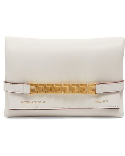 Victoria Beckham Mini Leather Chain Pouch - White