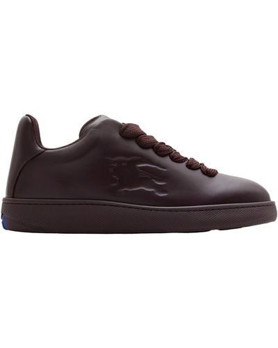 Burberry Leather Box Trainers - Brown