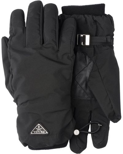 Prada Re-nylon Triangle Gloves - Black