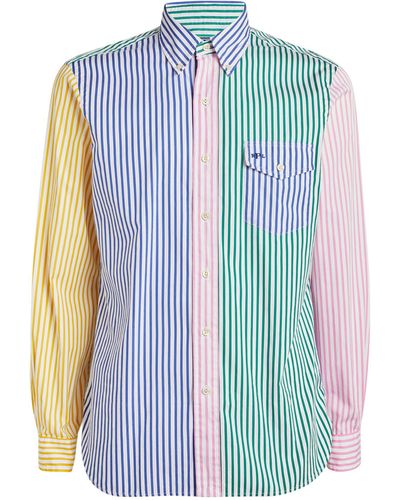 Polo Ralph Lauren Cotton Colour-block Striped Shirt - Blue