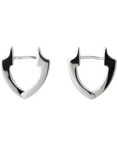 Burberry Sterling-silver Shield Earrings - Metallic
