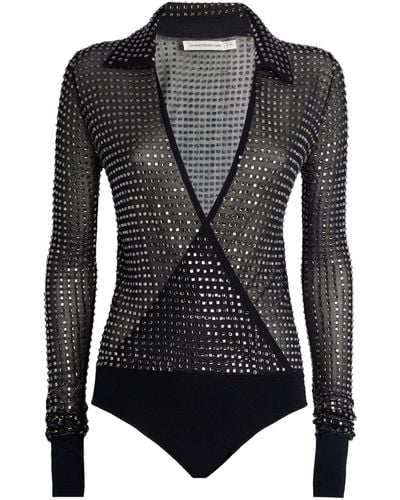 Christopher Esber Crystal-embellished Bodysuit - Black