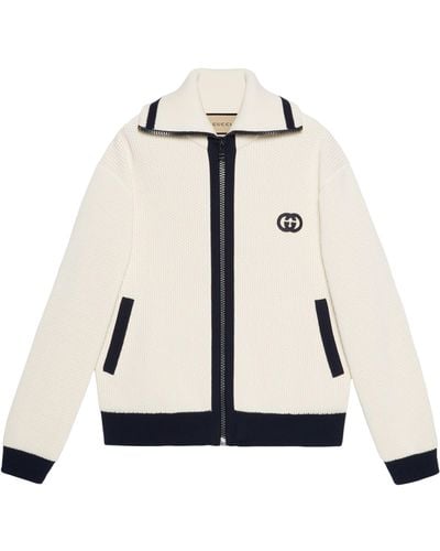 Gucci Cotton Zip-up Cardigan - White