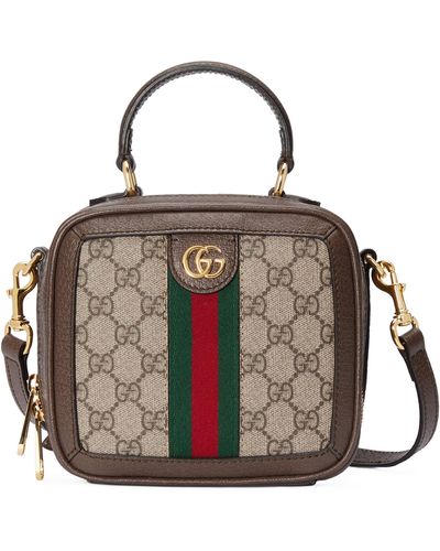 Gucci Ophidia Gg Top-handle Bag - Brown