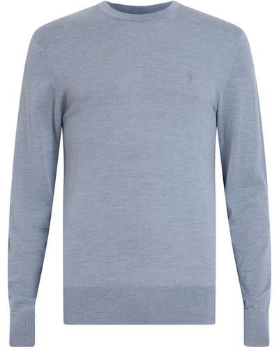 AllSaints Merino Wool Mode Sweatshirt - Blue