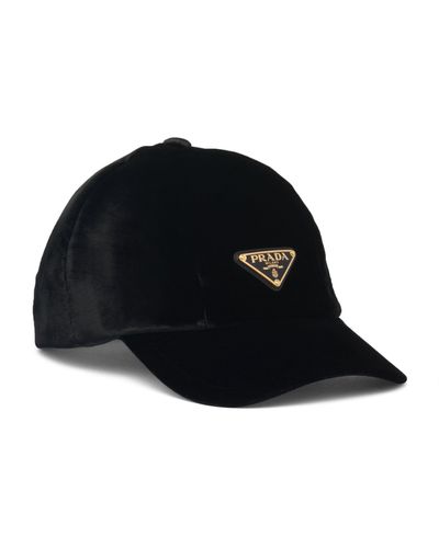 Prada Velvet Baseball Cap - Black