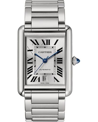 Cartier Extra-large Steel Tank Must Watch - Gray