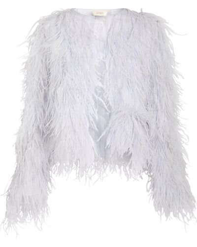 LAPOINTE Feather-embellished Jacket - White