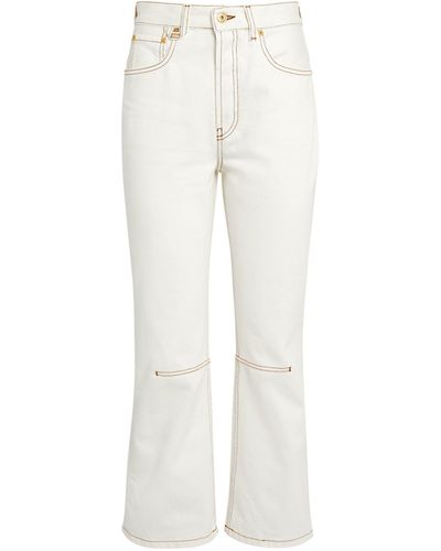 Jacquemus Cropped High-rise Flared Jeans - White