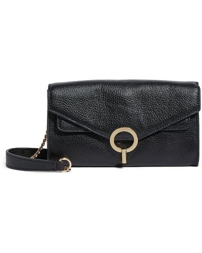 Sandro Grained Leather Clutch Bag - Black