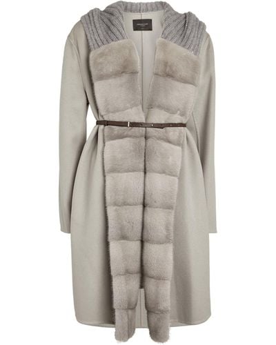Fabiana Filippi Cashmere Belted Coat - Grey