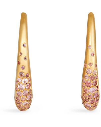 Nada Ghazal Yellow Gold And Pink Sapphire My Muse Urban Earrings - Metallic