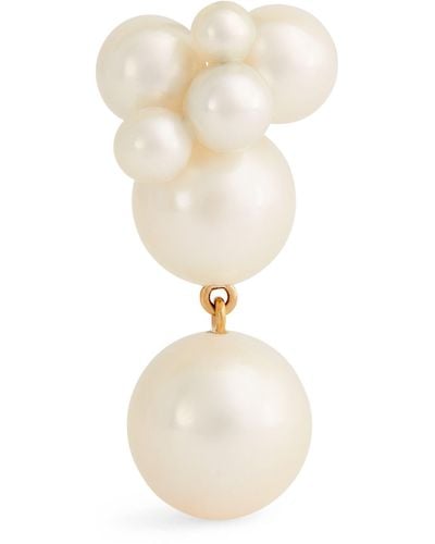Sophie Bille Brahe Yellow Gold And Pearl Ensemble Single Earring - White