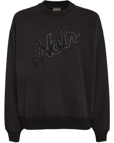 Emporio Armani Embellished Noir Sweatshirt - Black