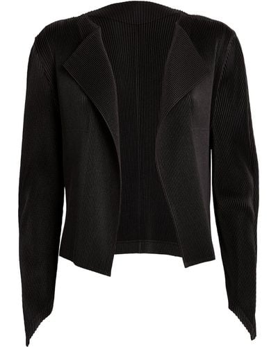 Issey Miyake Leather Like Pleats Jacket - Black