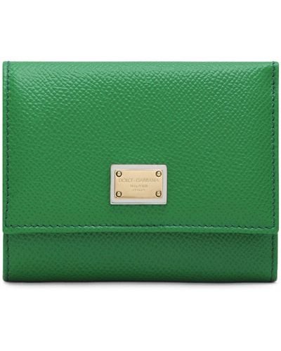 Dolce & Gabbana Leather Dauphine Flap Wallet - Green