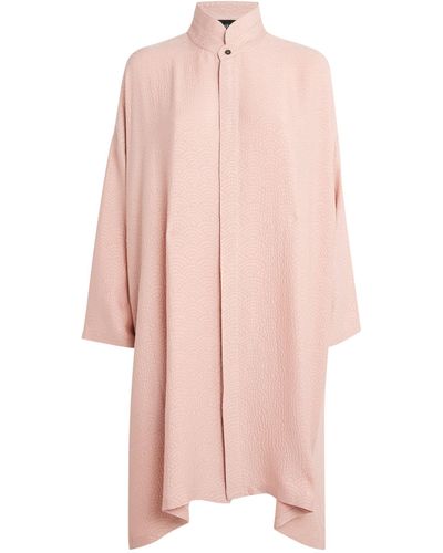 Eskandar Silk Stand-collar Shirt - Pink