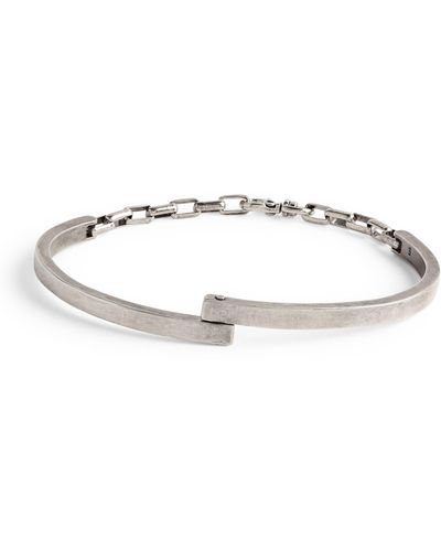 Title Of Work Sterling Silver Half-cuff Chain Bracelet - Black
