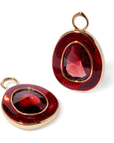 Annoushka Yellow Gold And Garnet Sweetie Earring Drops - Red